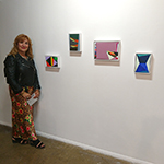 Theresa at the private view
